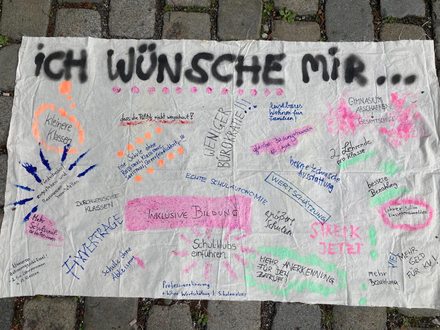 Plakat "Ich wünsche mir", Kundgebung Graz